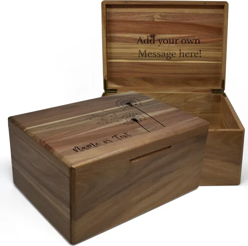 Miniatura 43 de Caja de madera grabada personalizada grande – Caja de recuerdo de madera de acacia con mensaje oculto personalizado, cajas de memoria de nogal