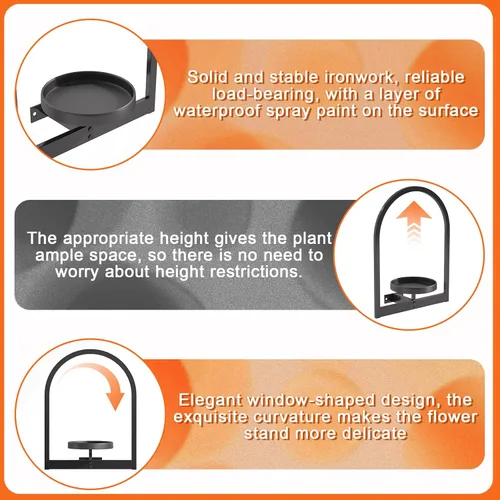 Miniatura 6 de Flenpptly Soporte para plantas de pared, maceta de pared para plantas de interior, estantes de ventana para múltiples plantas en interiores