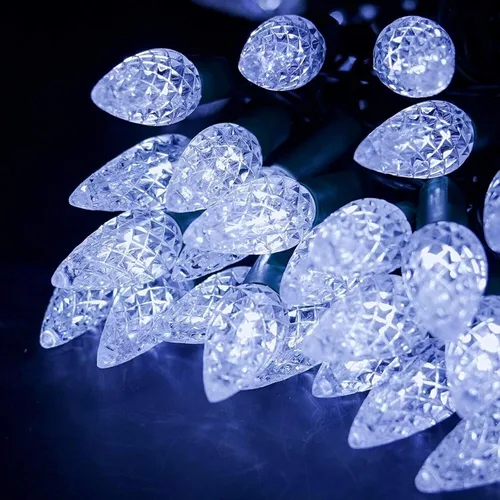 Miniatura 2 de Twinkle Star Guirnalda de luces de Navidad C6, 50 LED de 17 pies, funciona con pilas, con 8 modos de iluminación, luces impermeables para interiores