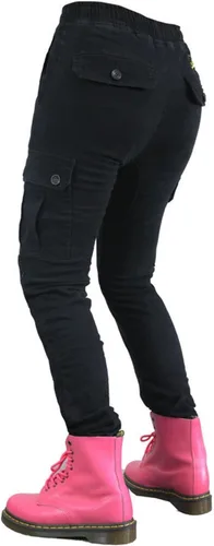 Miniatura 2 de Pantalones de motocicleta para mujer, leggings con relleno extraíble, detalles de bolsillo grande para aventura (color negro, talla: XXS)
