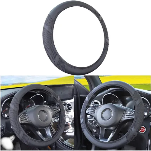 Miniatura 10 de Funda de volante de coche elástica de Zipelo, cubierta de volante de cuero transpirable para vehículo, protector antideslizante para volante