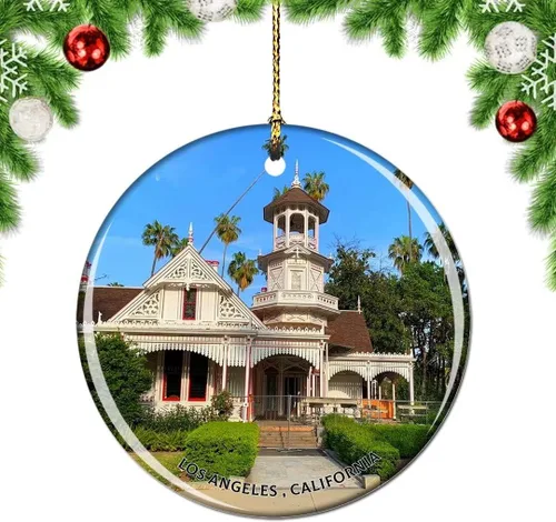 Miniatura 5 de California Los Ángeles Battleship Museum USA Christmas Tree Adorno Decoración Colgante Colgante Decoración City Travel Souvenir Collection Porcelana