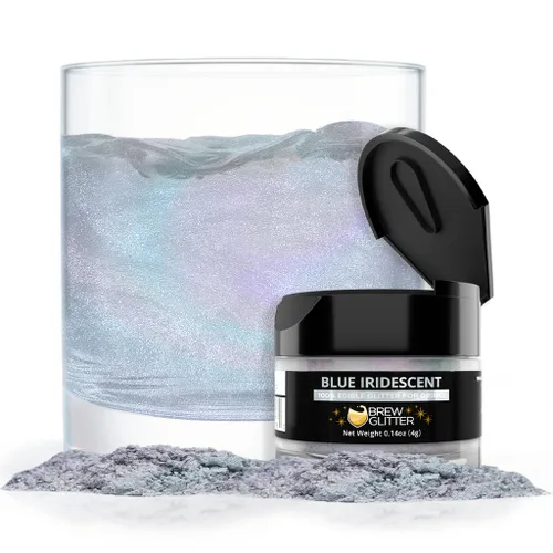 Miniatura 40 de Brew Glitter - Purpurina comestible para bebidas, cócteles, cerveza, adornar bebidas Certificado Kosher y Halal 100% comestible y de grado Azul