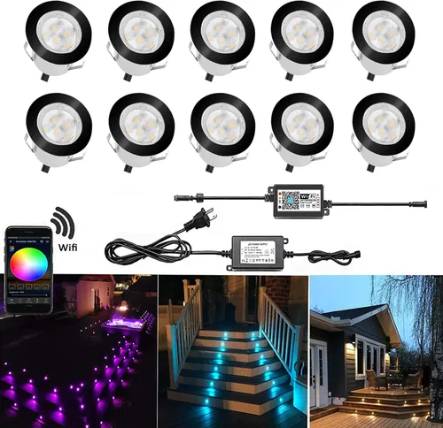 Miniatura 29 de lámpara LED decorativa de bajo voltaje de 1 vatio, impermeable, para exteriores, patio, jardín, escaleras Blanco cálido