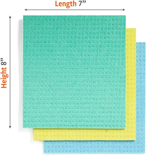 Miniatura 6 de Full Circle Paños de cocina suecos Squeeze – Paquete de 6 paños de esponja de celulosa reutilizables, toallas de limpieza de microfibra súper