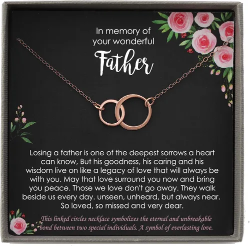 Miniatura 11 de Regalos conmemorativos por la pérdida del padre, collar de perlas blancas de plata de ley 925 con mensaje significativo