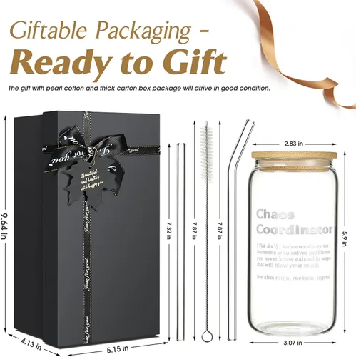 Miniatura 7 de Regalos de agradecimiento para el Coordinador del Caos, Regalos para Jefas para Mujeres en Cumpleaños, Navidad, Día del Jefe, Regalo de Oficina