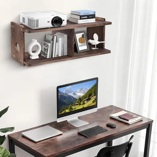 Miniatura 4 de Estantes flotantes para proyector, estante de montaje en pared PlayStation, soporte de TV, enrutador WiFi, caja de almacenamiento para módem