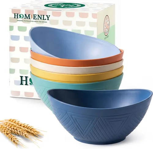 Miniatura 30 de Homienly Tazones para servir de 9.6 pulgadas, platos grandes para servir para fiestas de boda, 60 onzas para ensalada, guarniciones, pasta