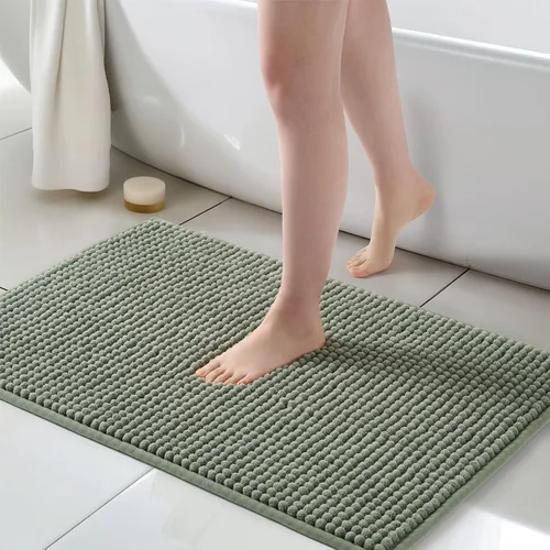 Miniatura 21 de FRESHMINT Alfombra de baño de felpilla gruesa y grumosa, 17"x24", alfombrilla de baño antideslizante, accesorio decorativo suave, linda alfombrilla