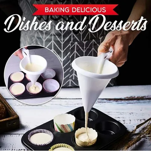 Miniatura 3 de Dispensador de pastel de taza de porciones de mano, dispensador de masa para panqueques, embudo para tartas, postres, dispensador de crema