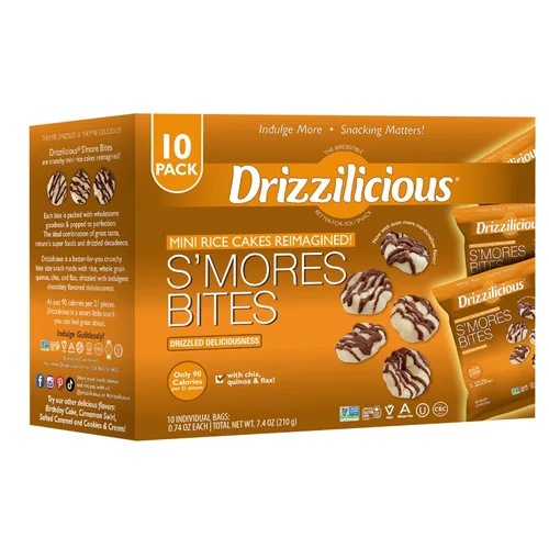 Miniatura 13 de Drizzilicious Mini tortas de arroz sabor galletas y crema – Crujientes de arroz, aperitivo saludable para adultos y niños, pasteles de arroz
