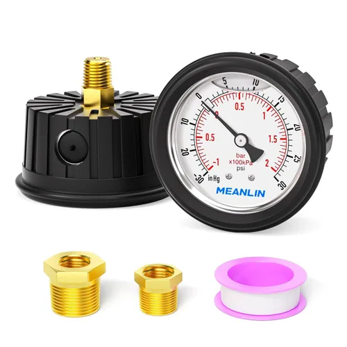 Miniatura 43 de MEANLIN MEASURE - Manómetro de acero inoxidable, relleno de líquido, esfera con cara de 2.5 pulgadas, NPT de 1/4 de pulgada, agua, aceite y gas