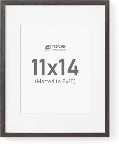 Miniatura 35 de TONES FRAME DESIGN Juego de 2 portarretratos de 5 x 7 pulgadas con acabado de chapa de madera maciza de roble de 5 x 7 pulgadas con paspartú de 4 x