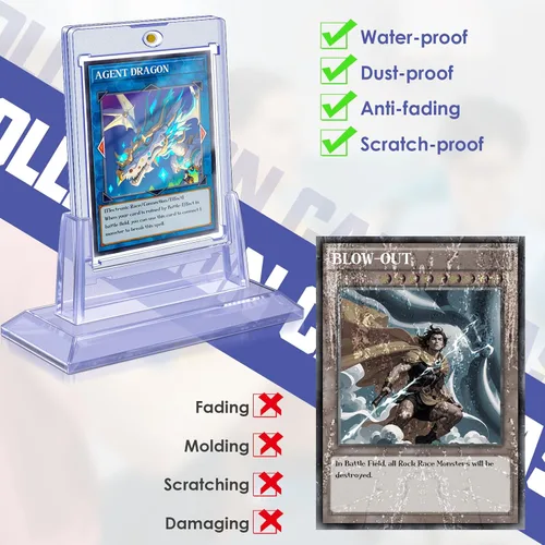 Miniatura 6 de Homthy 4 Portadores de Tarjetas Magnéticos para Cartas Coleccionables, Portadores de Cartas de Béisbol de Acrílico de 35pt con 4 Soportes