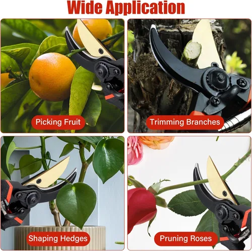 Miniatura 6 de Tijeras de podar de derivación de 8.5 pulgadas para jardinería, herramientas de tijeras de jardín, podadoras de mano resistentes para ramas