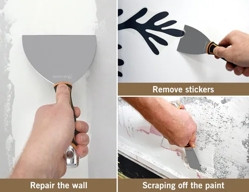Miniatura 2 de ROLLINGDOG Juego de cuchillos de masilla – Rascador de pintura resistente para pelar papel tapiz, reparación de paneles de yeso, salpicaduras