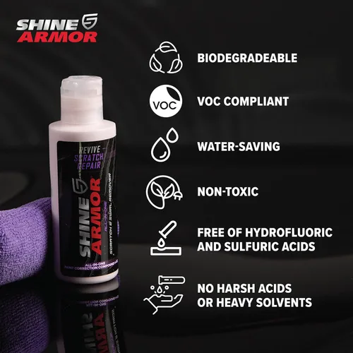Miniatura 7 de SHINE ARMOR Removedor de Arañazos para Coche, Protección y Eliminación de Remolinos, Abrillantador 4oz