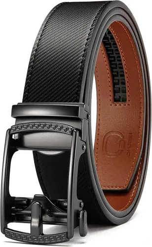 Miniatura 51 de CHAOREN Cinturón para hombre de cuero con trinquete - Ajuste personalizable, estilo sin esfuerzo (35 mm)