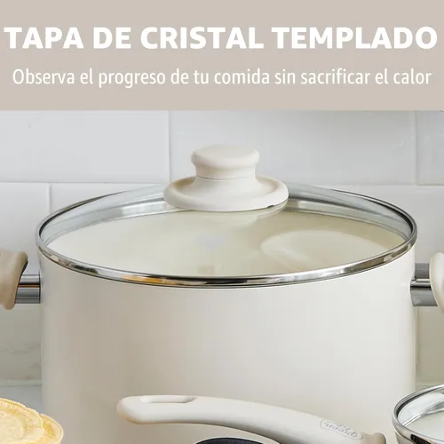 Miniatura 8 de GreenLife Soft Grip - Juego de utensilios de cocina de 16 piezas, cerámica antiadherente sin PFAS no tóxica, para freír, saltear, utensilios, tapas