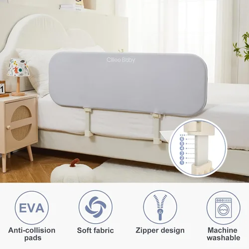 Miniatura 7 de Ciilee Baby Barandas de cama para niños pequeños, barandas de protección para camas de niños, barandillas laterales plegables para camas