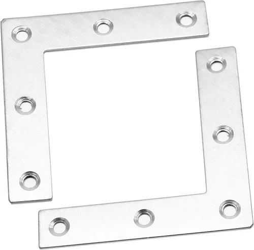 Miniatura 4 de Bonsicoky 12 soportes planos en forma de L, soportes de esquina planos de acero inoxidable de 3.1 x 3.1 pulgadas, soportes de esquina, placa