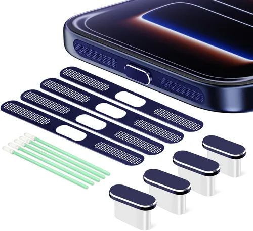 Miniatura 14 de Tapón Antipolvo USB C, Funda de Puerto USB C Tipo C para Enchufe de Puerto de Carga, Funda Antipolvo para Altavoces, Accesorios para iPhone 17 Pro