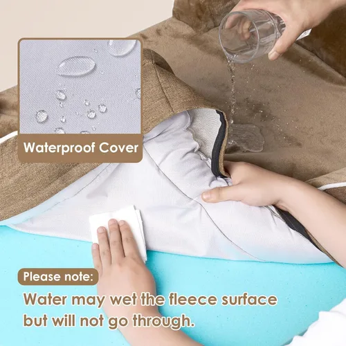 Miniatura 95 de EHEYCIGA – Cama ortopédica impermeable para perros pequeños, de espuma viscoelástica tipo caja de huevos, con bordes elevados y base antideslizante