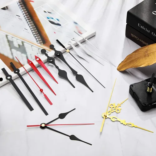 Miniatura 5 de Outus Kit de mecanismo de movimiento de reloj de cuarzo de 5 piezas con 7 pares de manecillas diferentes, funciona con pilas, para reemplazo