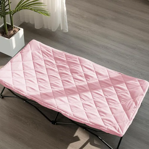 Miniatura 6 de Sábana para Regalo My Cuna Cama portátil para niños pequeños, cuna de viaje (solo sábana, cama no incluida), funda acolchada suave, rosa, 54x28