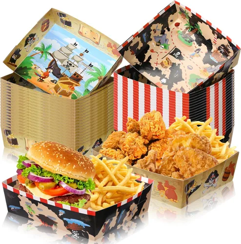 Miniatura 13 de Mifoci 36 piezas de basura para camiones de basura, decoraciones de fiesta de cumpleaños, bandejas de papel de alimentos de 5 libras, bandeja