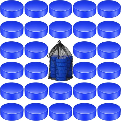 Miniatura 10 de Wettarn Mini discos de hockey sobre hielo de espuma deportiva de 3 pulgadas para interiores con bolsa de malla para niños y adultos, práctica