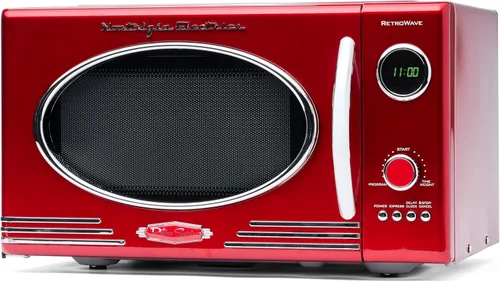 Miniatura 10 de Nostalgia Horno microondas retro compacto para encimera, 0.7 pies cúbicos, 700 vatios con pantalla digital LED, bloqueo para niños, interior fácil