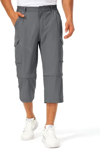Miniatura 6 de Mens Hiking Pants Convertible Quick-Dry-Stretch-Lightweight Zip-Off Outdoor Waterproof Safari Scouts Fishing Pants