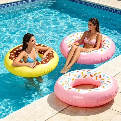 Miniatura 6 de Luau - Flotadores de piscina hawaianos - Tubos inflables para adultos, tubo inflable para piscina, anillo de natación para decoración de fiesta