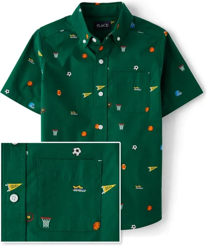 Miniatura 19 de The Children's Place - Camisa de manga corta con botones para niños grandes