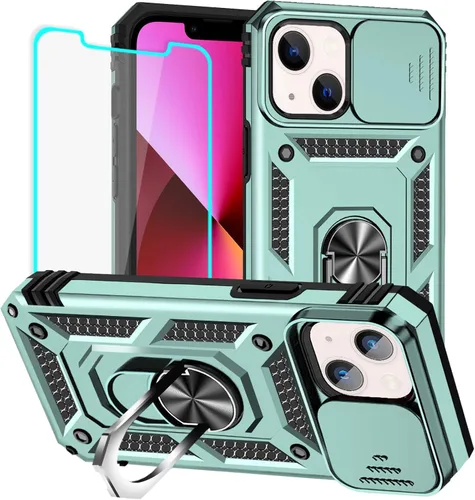 Miniatura 44 de HNHYGETE Funda para iPhone XR con protector de pantalla HD: [grado militar de 20 pies probada en caídas] Funda protectora para cámara deslizante a