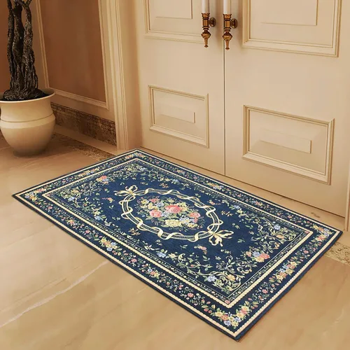 Miniatura 76 de Ukeler - Alfombra rústica con diseño floral para sala, dormitorio, comedor, Country rústico, Azul (luxury blue)
