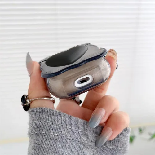 Miniatura 3 de Funda compatible con AirPods Pro de 2ª generación, Black Love, bonita funda con llavero para mujeres y niñas, funda protectora de silicona suave