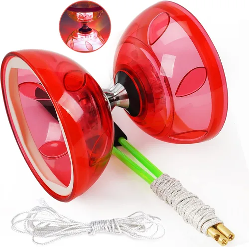Miniatura 9 de BodyRhythm - Juego de cinco rodamientos de yoyo chino con varillas de fibra de vidrio, cuerdas ajustables para todas las edades, lo mejor para Azul