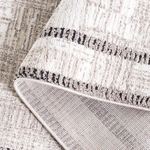Miniatura 4 de SAFAVIEH Jade Collection - Alfombra de área de 4 x 6 pies, color marfil y beige negro, diseño de borde, ideal para zonas de alto tráfico en sala