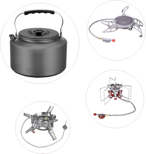 Miniatura 7 de Bulin 1.6L/2.2L Camping Hervidor Aleación de Aluminio Abierta Campfire Café Té Pot Calentamiento Rápido Equipo al aire libre para agua hirviendo