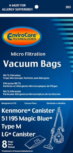Miniatura 2 de Kenmore Canister Style 51195 Magic Blue - Bolsas de repuesto EnviroCare para aspiradoras, diseñadas para adaptarse a aspiradoras Kenmore Magic Blue