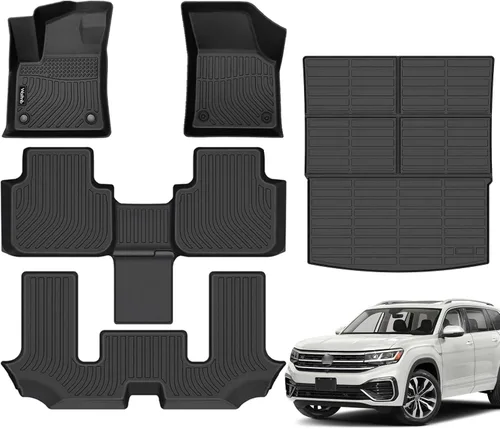 Miniatura 19 de Tapetes de piso para todo clima y forro de carga con respaldo para Chevrolet Suburban de 7 asientos 2021-2025 / GMC Yukon XL de 7 asientos