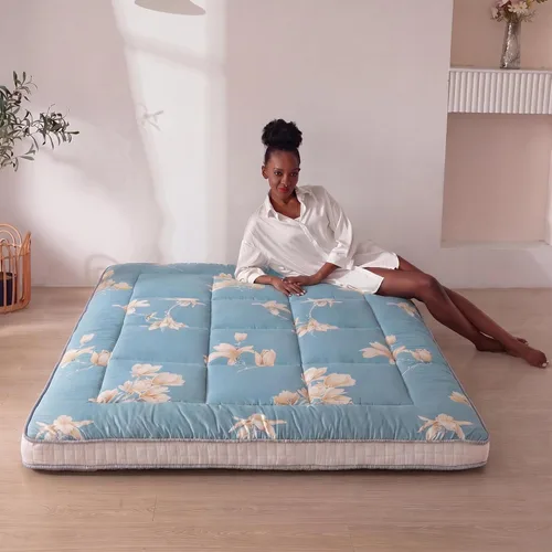 Miniatura 5 de MAXYOYO Colchón de futón con estampado floral, colchón de suelo japonés acolchado para cama, almohadilla para dormir extra gruesa plegable, tumbona