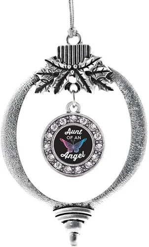 Miniatura 57 de Inspired Silver - Twin One - Adorno festivo de Navidad de plata - Adorno festivo de árbol de Navidad con dije de círculo y circonita cúbica