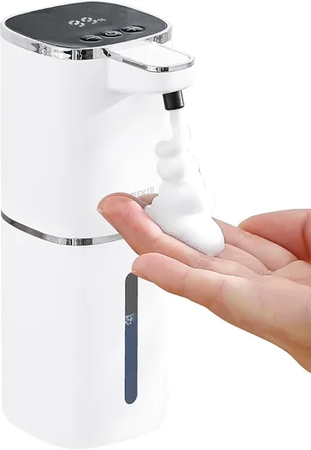 Miniatura 11 de Dispensador automático de jabón espumoso sin contacto, dispensador de jabón de manos inteligente recargable por USB, 9 niveles ajustables, 13.5 Negro