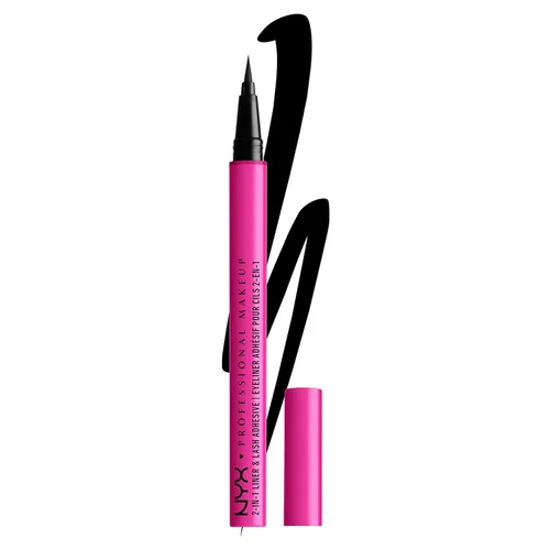 Miniatura 3 de NYX PROFESSIONAL MAKEUP Jumbo Lash! Delineador de ojos y adhesivo para pestañas 2 en 1, color negro Negro más malo