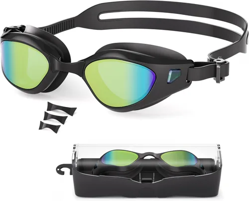 Miniatura 10 de Gafas de natación, sin fugas, gafas de natación para adultos con lentes resistentes a la niebla, bloqueo UV para hombres, mujeres y jóvenes