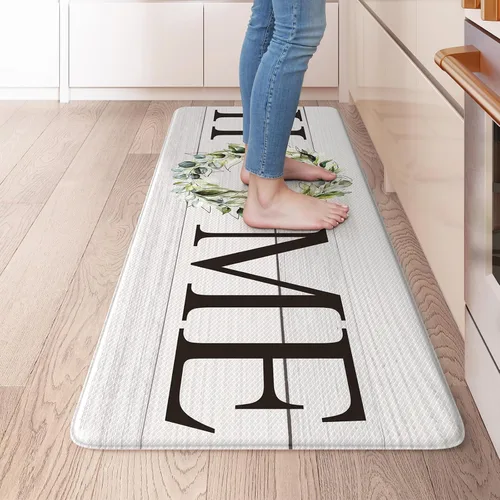 Miniatura 47 de KIMODE Alfombra Antifatiga para Cocina 2 Piezas, Alfombras de Cocina Impermeables y Antideslizantes, Alfombra de Cocina de Estilo Rústico para Piso